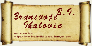Branivoje Ikalović vizit kartica